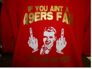 A 49er fan showing his adoration on his t-shirt (file photo)