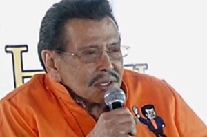 Former Philippine president and now mayor of Manila Joseph Estrada