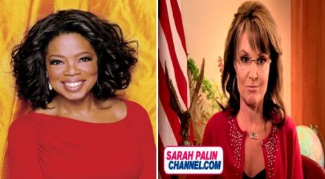 Winfrey, left, and Palin
