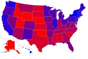 Red states, blue states and everything in between