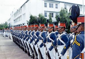 Cadets stand at attention at the Philippine Military Academy