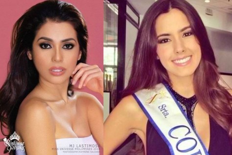 Miss Philippines, left, and Miss Colombia