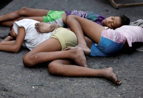 Homeless street children in Manila