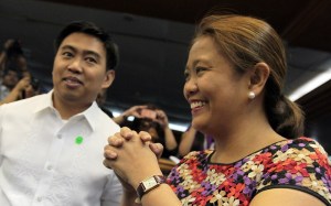 Junjun Binay, left, and Nancy Binay  (Photo credit: Inquirer.net)