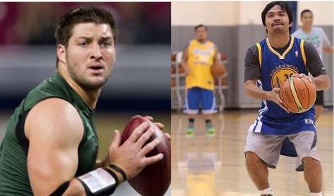 Tebow, left, and Pacquiao