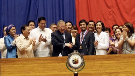 Member of Philippine Congress with Pacquiao (Photo: www.rapler.com)