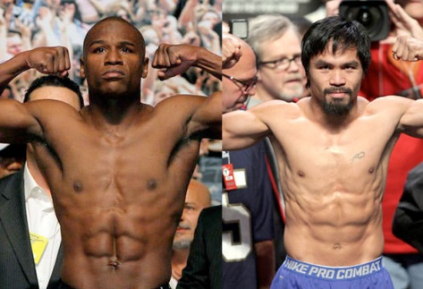 Mayweather, left, and Pacquiao (Photo credit: philstar.com)