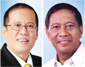Aquino, left, and Binay