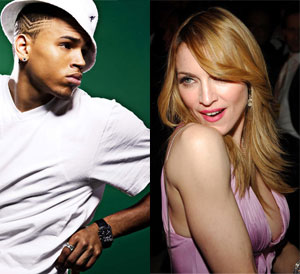 Brown, left, and Madonna