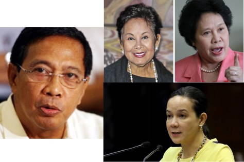 From left, clockwise: Jojo Binay, wife Elenita, Santiago, Poe