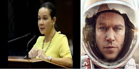 Poe, left, and Damon in "The Martian"