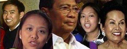 The Binays - L-R: Junjun, Nancy, Jejomar, Abigail, Elenita
