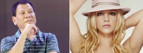 Duterte, left, and Spears