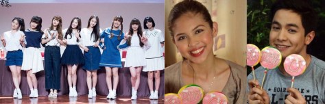 South Korean K-Pop group, left, and the Philippines' AlDub