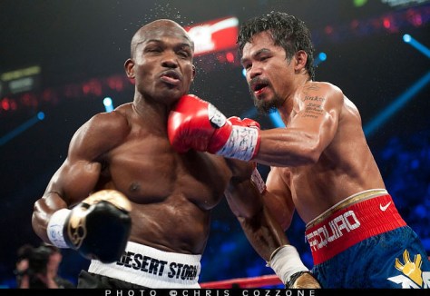 June 9, 2012: Reigning WBO welterweight champion Manny Pacquiao (54-2-2, 38 KOs) lost a very controversial twelve round split decision against unbeaten WBO jr welterweight champion Timothy Bradley (29-0, 12 KOs) on Saturday night at the MGM Grand Garden Arena in Las Vegas.