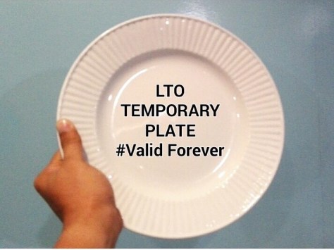LTO temporary plate (Photo credit: Martin T. Aguda, Jr.)