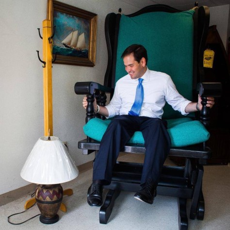 Rubio and his new rocking chair