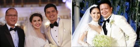 L-R: Best Man Aquino; Marian & Dingdong; Heart & Chiz